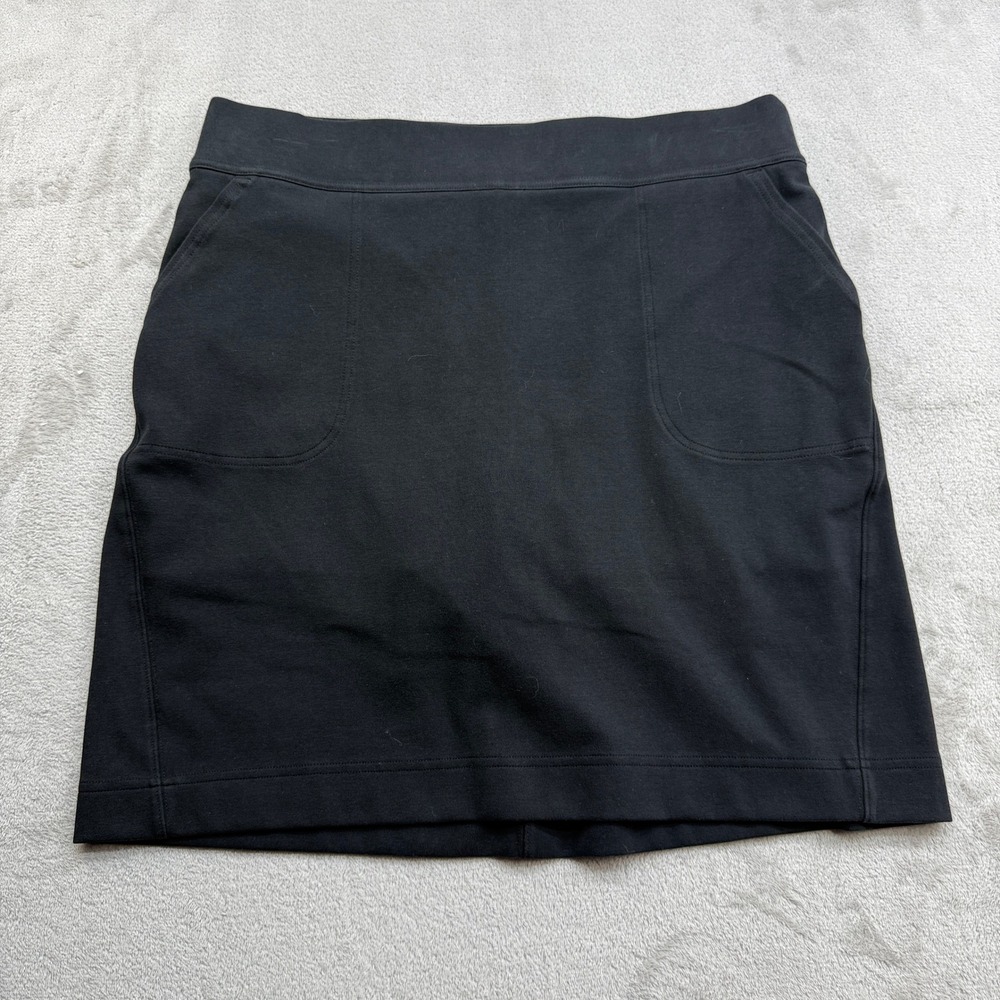 Duluth Trading Co Skirt Women M Black Cotton Spandex Knit Pocket Gorpcore Casual